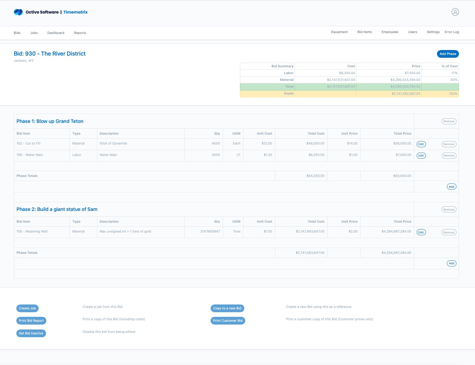 BidMatrix Bid Management Interface